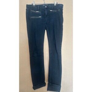 KILL CITY WOMENS JUNKIE FIT BLACK STRETCH DENIM JEANS  ZIP LEGS 28